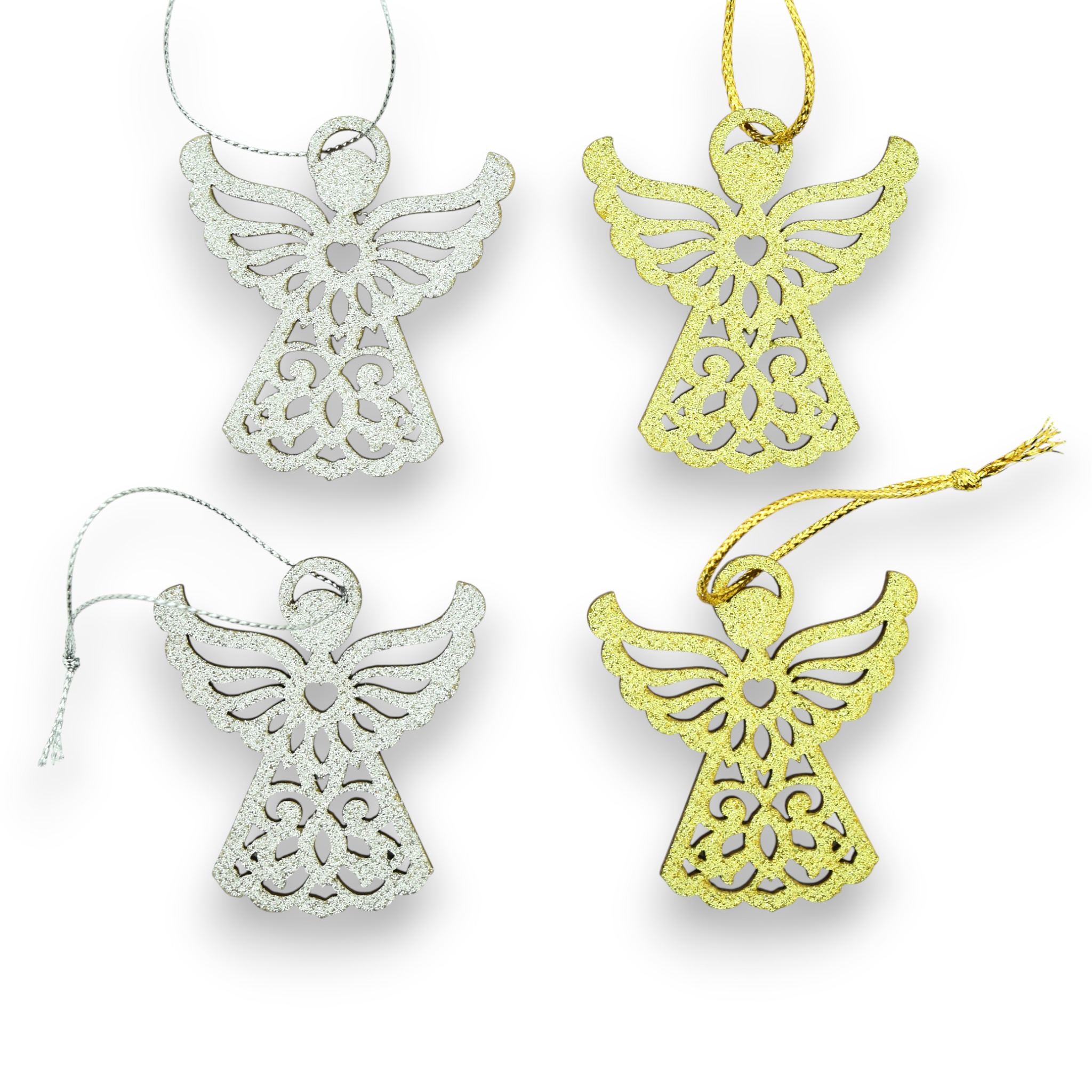 Glittered Angels - Wooden Pieces